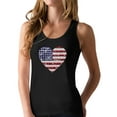 thumbnail image 1 of American Heart Flag USA Flag Patriotic 4th of July Women's Racerback Tank Top Large Black - Perfect Independence Day Gift - Soft, Comfortable and Breathable - Made in the USA - Large Black, 1 of 8