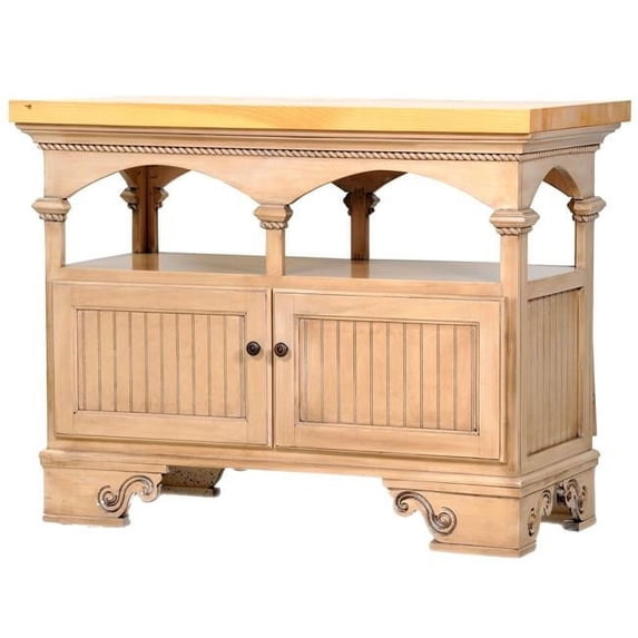 American Heartland 15045HGPT Poplar Kitchen Island with Pine Top, Havana Gold