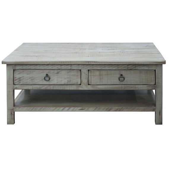 American Heartland 30303CM Rustic Coffee Table with 2 Drawers, Chocolate Mousse