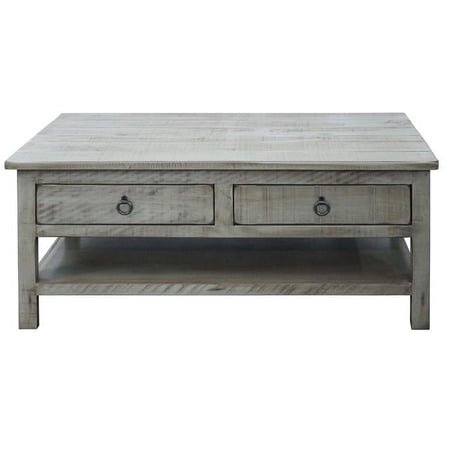 American Heartland 30303RR Rustic Coffee Table with 2 Drawers, Rustic Red