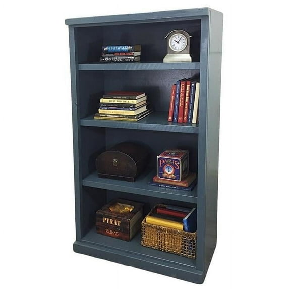 American Heartland 30360RBK 60 in. Rustic Bookcase with 3 Adjustable Wood Shelves, Rustic Antique Black