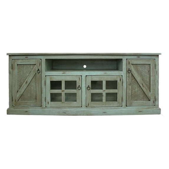 American Heartland 30580RSW 82 in. Rustic TV Stand, Rustic Seashell