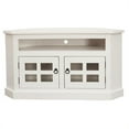 thumbnail image 1 of American Heartland 30739SWGP Rustic Curve Corner TV Stand with 2 Glass Panel Doors, Soft White, 1 of 1