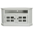 thumbnail image 1 of American Heartland 30739WHGP Rustic Curve Corner TV Stand with 2 Glass Panel Doors, Bright White, 1 of 1