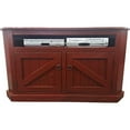 thumbnail image 1 of American Heartland 30744RRRD Rustic Curve Corner TV Stand with 2 Rustic Panel Doors, Rustic Red, 1 of 1