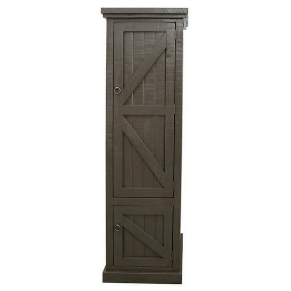 American Heartland 30788BR Rustic Single Door Armoire with Garmont Rod, Burnt Red