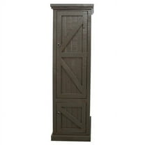 American Heartland 30788RBK Rustic Single Door Armoire with Garmont Rod, Rustic Antique Black