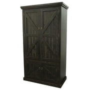 American Heartland 30790CM Rustic Double Door Armoire with Garmont Rod, Chocolate Mousse