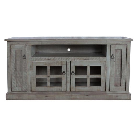 American Heartland 30866RLB 68 in. Rustic TV Stand with 2 Flat Panel Doors, Rustic Light Blue