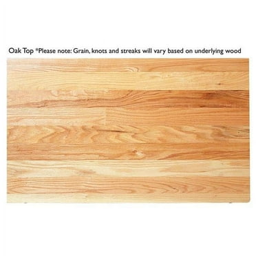 American Heartland 32116RBWOT Rustic Shutter Door Kitchen Island in Rustic Barnwood with Oak Top