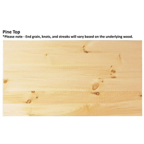 American Heartland 32116YLPT Rustic Shutter Door Kitchen Island in Yellow with Pine Top