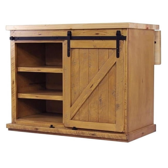 American Heartland 33117RSWPT Rustic Pastoral Kitchen Island, Rustic Seashell