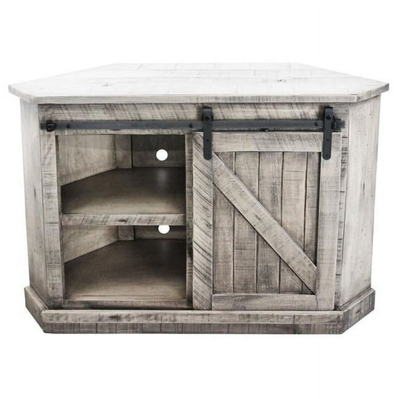 American Heartland 33738LB Rustic Winsome Corner TV Stand, Light Blue