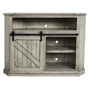 American Heartland 33743BR Rustic Tall Bower Corner TV Cart, Burnt Red