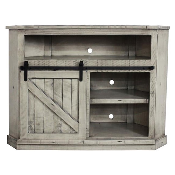 American Heartland 33743RYL Rustic Tall Bower Corner TV Cart, Rustic Yellow
