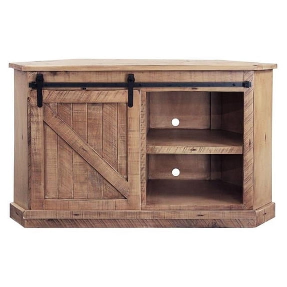 American Heartland 33745RSW Rustic Quaint Corner TV Cart, Rustic Seashell