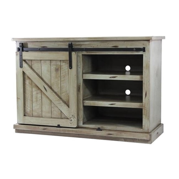 American Heartland 33847LB 47 in. Rustic Quaint TV Stand, Light Blue