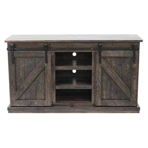 American Heartland 33854CC 57 in. Rustic Quaint TV Stand, Concord Cherry