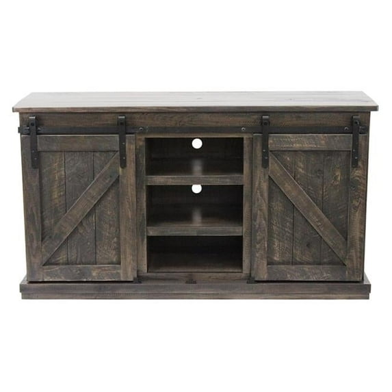 American Heartland 33854RDW 57 in. Rustic Quaint TV Stand, Rustic Driftwood