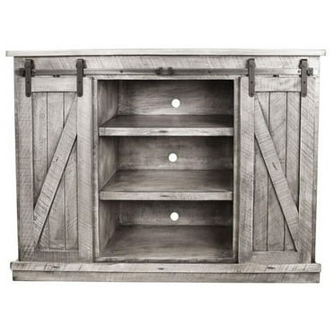 American Heartland 33857RAM 57 in. Rustic Tall Provincial TV Stand, Rustic Aquamarine