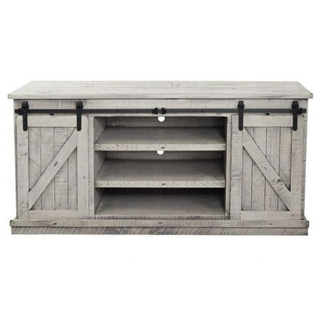 American Heartland 33866RAM 68 in. Rustic Provincial TV Stand, Rustic Aquamarine