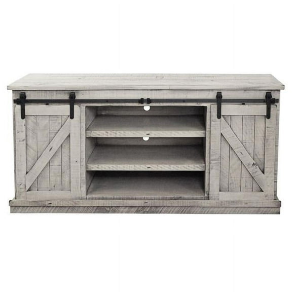 American Heartland 33866RAM 68 in. Rustic Provincial TV Stand, Rustic Aquamarine