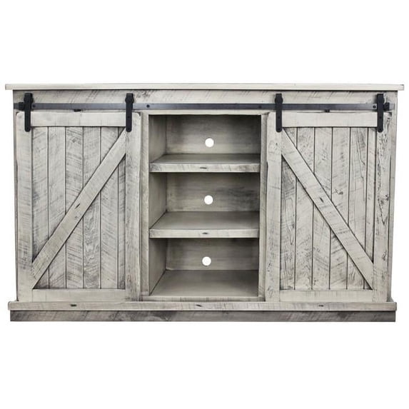 American Heartland 33867RDW 68 in. Rustic Tall Quaint TV Stand, Rustic Driftwood