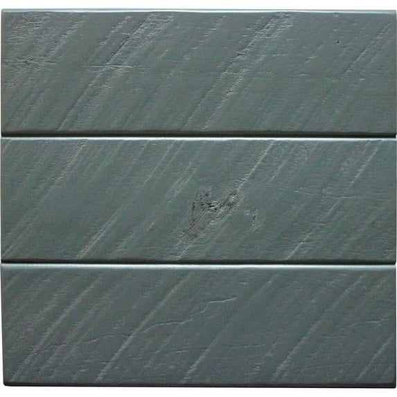 American Heartland 35116DBOT Rustic Shutter Door Kitchen Island in Dark Blue with Oak Top
