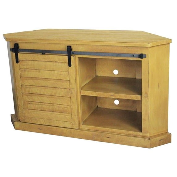 American Heartland 35745RYL Rustic Quaint Shutter Corner TV Stand in Rustic Yellow