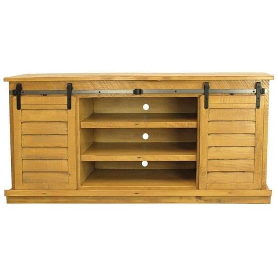 American Heartland 35866RYL Rustic 68 in. Provincial Shutter TV Stand in Rustic Yellow