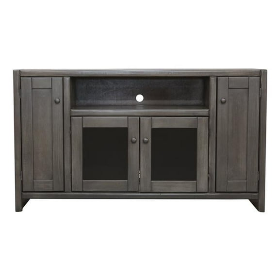 American Heartland 40855GS 55 in. Poplar Contemporary TV Stand, Greystone