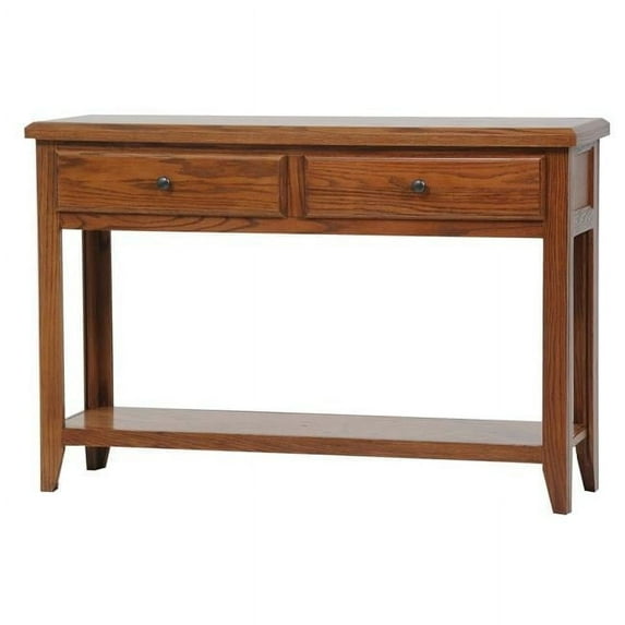 American Heartland 43305DK Oak Sofa Table with 2 Drawers, Dark