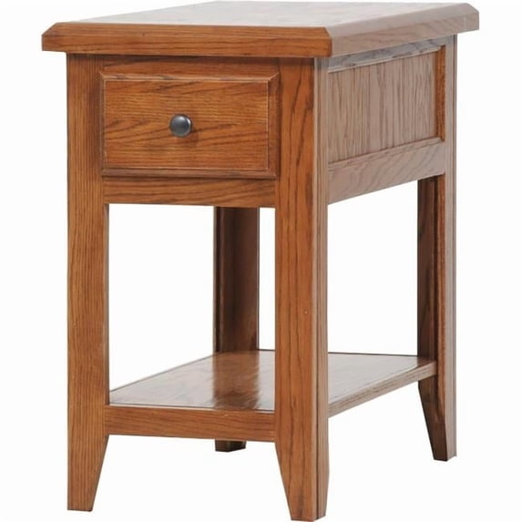 American Heartland 43314MD Oak Chair Table with 1 Drawer, Medium
