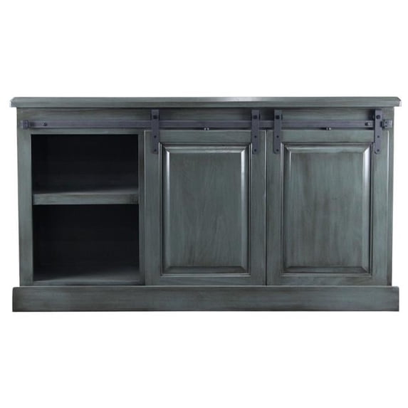 American Heartland 44854EDB 57 in. Poplar Quaint TV Stand, European Dark Blue