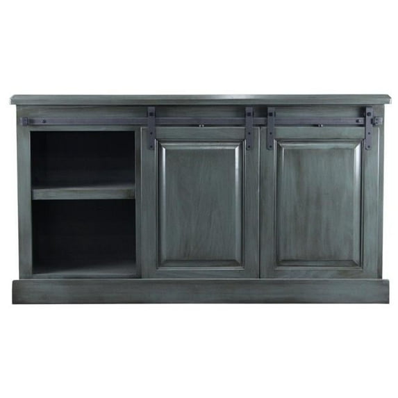 American Heartland 44854EYL 57 in. Poplar Quaint TV Stand, European Yellow