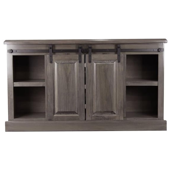 American Heartland 44855AM 57 in. Poplar Provincial TV Stand, Aquamarine