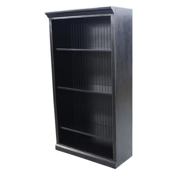 American Heartland 60 in. Poplar Open Bookcase with Bead Board Paneling, Bright White
