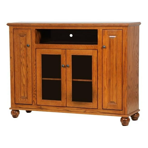 American Heartland 63156LT Oak Tall Deluxe Entertainment Console, Light