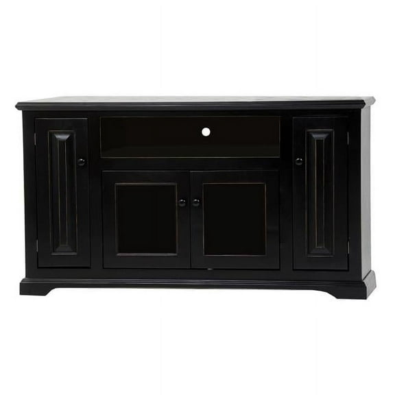 American Heartland 65855EAM Poplar Deluxe Entertainment Console with 2 Fixed Wood Shelves, European Aquamarine