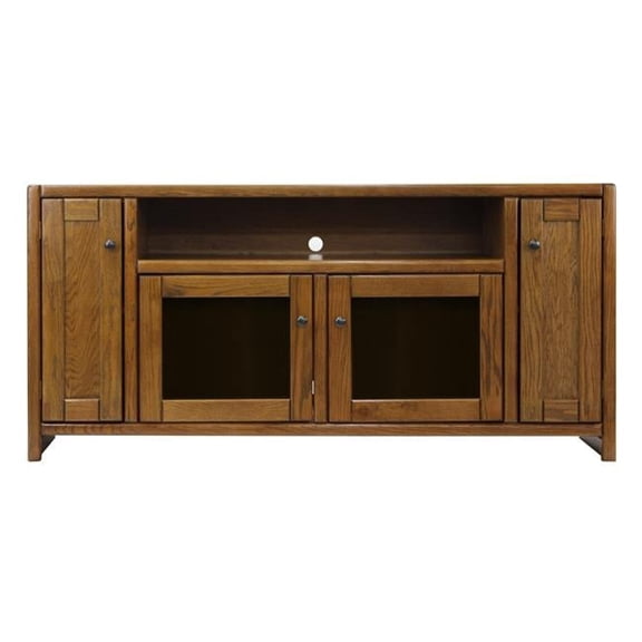 American Heartland 66 in. Oak Contemporary TV Stand, Medium