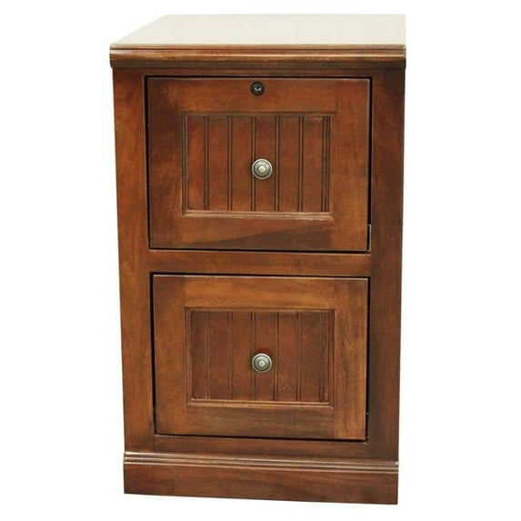 American Heartland 75002BR Poplar 2 Drawer File Cabinet, Burnt Red