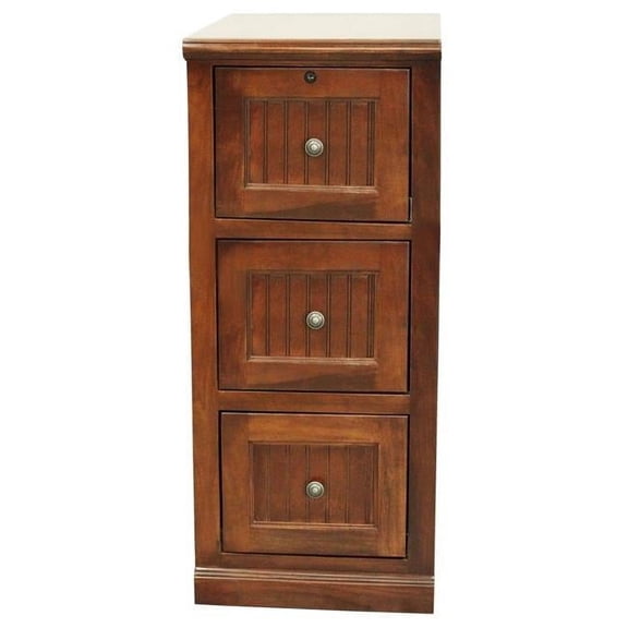 American Heartland 75003HG Poplar 3 Drawer File Cabinet, Havana Gold