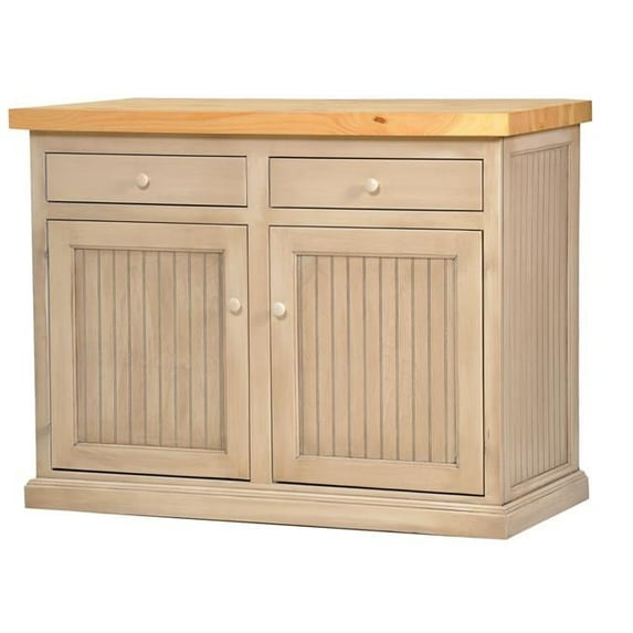 American Heartland 75114SWPT Poplar Kitchen Island with Pine Top, Soft White