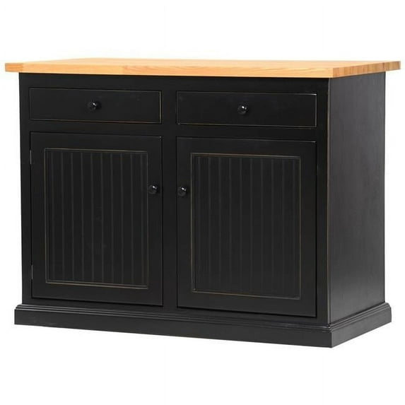 American Heartland 75116GYOT Poplar Kitchen Island with Oak Top, Grey