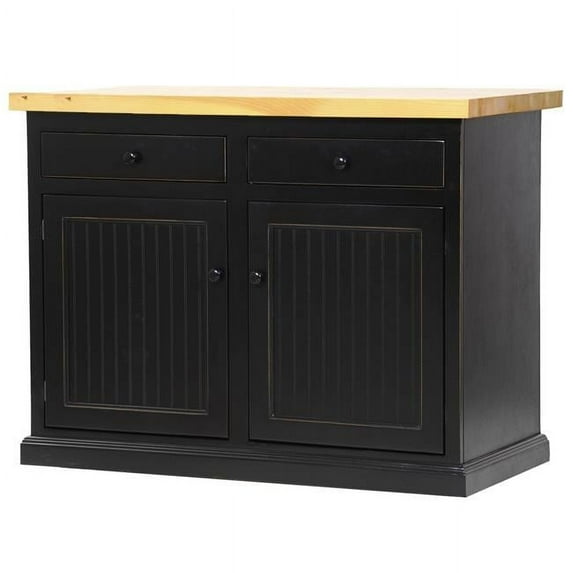 American Heartland 75116YLPT Poplar Kitchen Island with Pine Top, Yellow