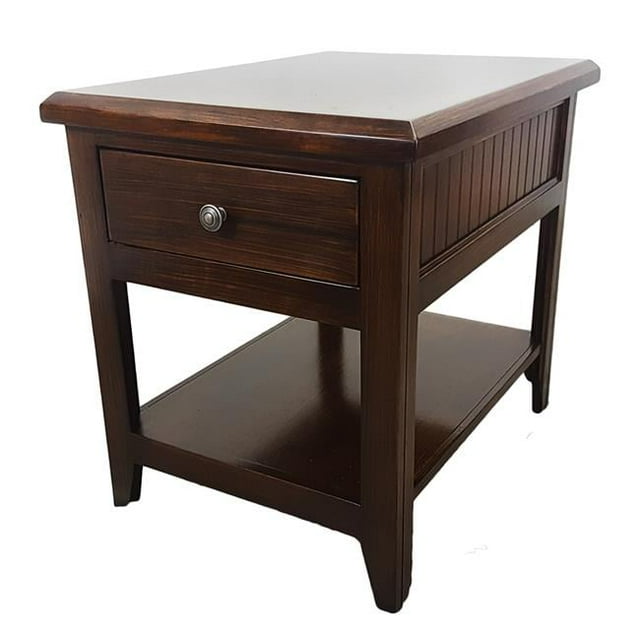 American Heartland 75313WH Poplar End Table with 1 Drawer, Bright White