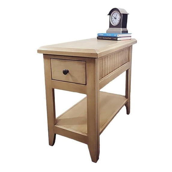 American Heartland 75314LB Poplar Chair Table with 1 Drawer, Light Blue