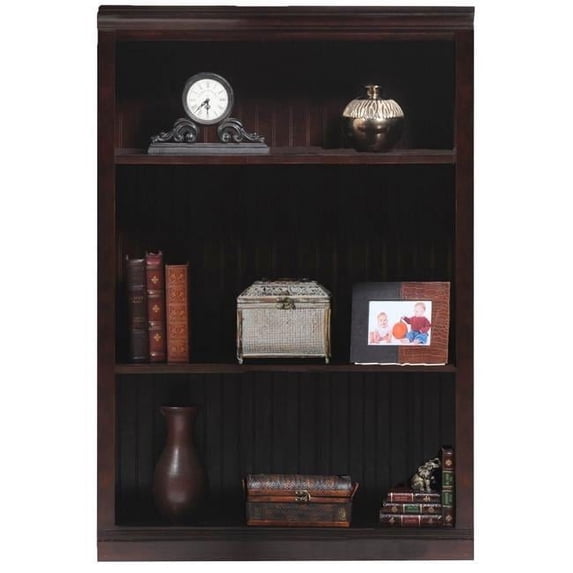 American Heartland 75348EDW 48 in. Poplar Open Bookcase with Bead Board Paneling, European Dusty White