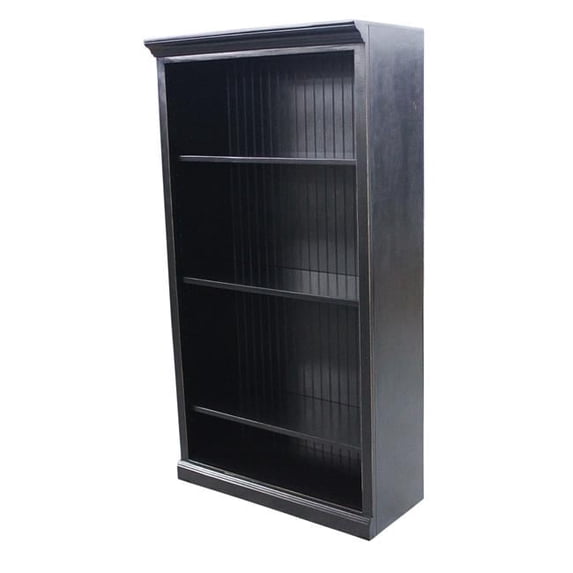 American Heartland 75360CM 60 in. Poplar Open Bookcase with Bead Board Paneling, Chocolate Mousse