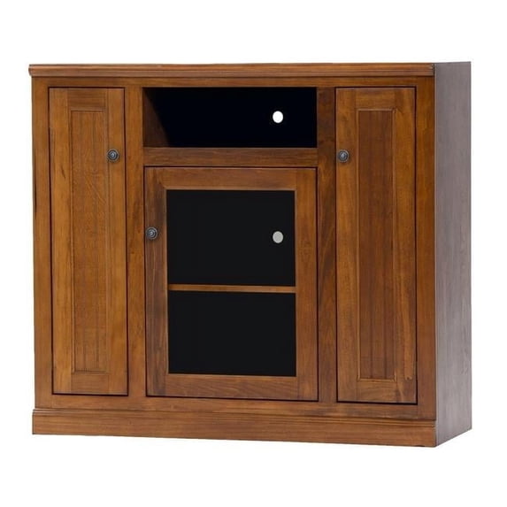 American Heartland 75848GR Poplar Tall TV Stand with 2 Bead Board Doors, Green